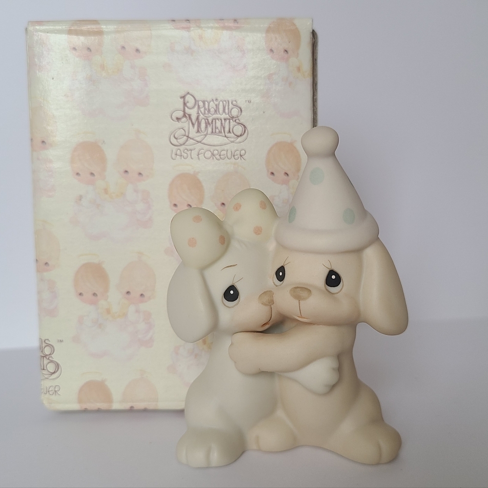 Vintage Precious Moments Dog Friendship Collectible Porcelain Figurine